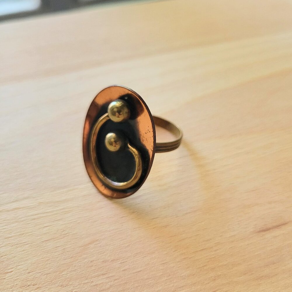 Abstract Handmade Bronze Ring